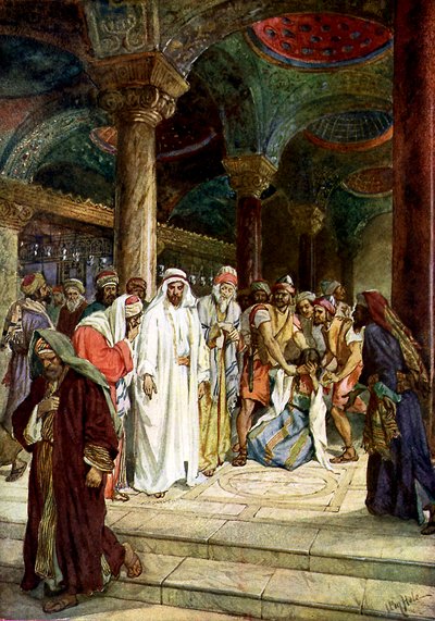 The Pharisees Bring an Adulteress to Jesus - Bible by William Brassey Hole